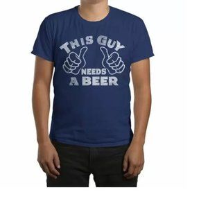 Mens This Guy Needs A Beer Graphic T-Shirt - Small NWT